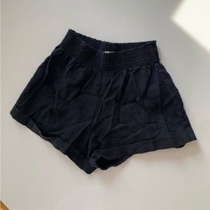 Reformation Black Linen Shorts